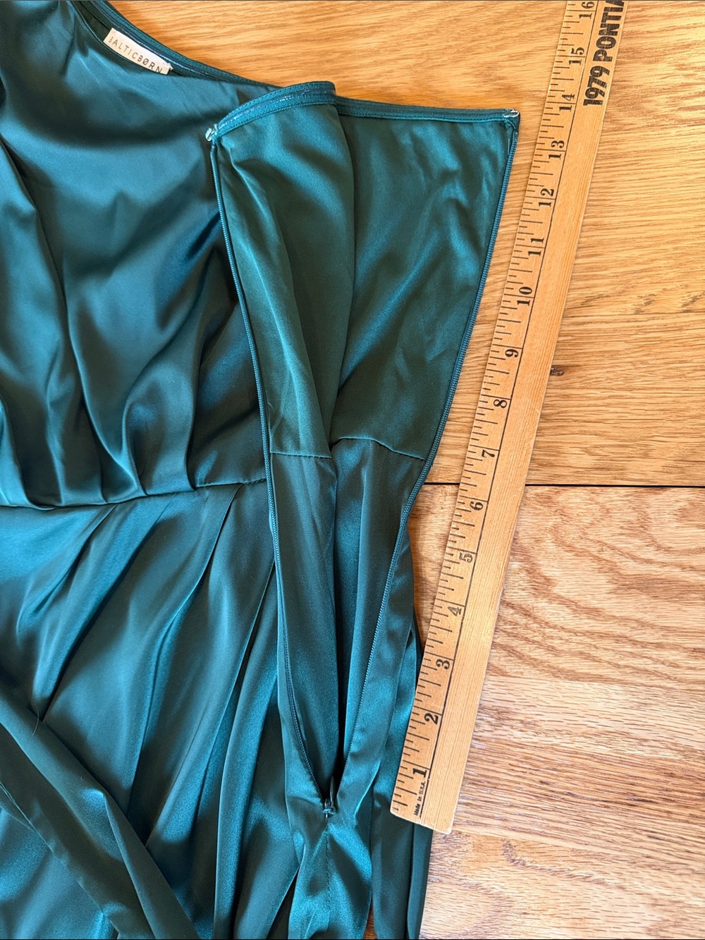 ๐ Baltic Born Celia One Shoulder Midi Dress in Dark Green Sz XL - Picture 8 of 13